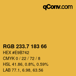 カラーコード: RGB 233.7 183 66 | qconv.com