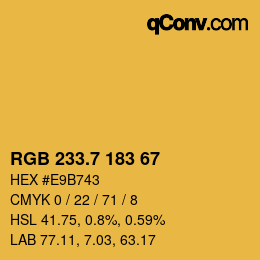 カラーコード: RGB 233.7 183 67 | qconv.com