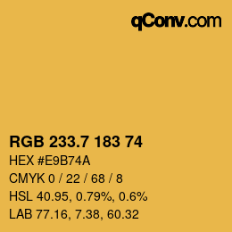 カラーコード: RGB 233.7 183 74 | qconv.com
