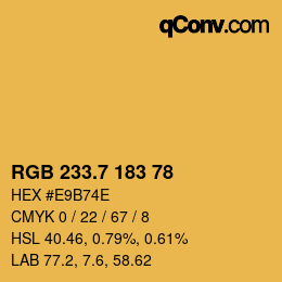カラーコード: RGB 233.7 183 78 | qconv.com
