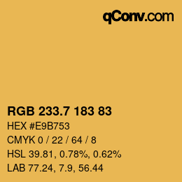 カラーコード: RGB 233.7 183 83 | qconv.com