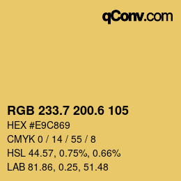 カラーコード: RGB 233.7 200.6 105 | qconv.com