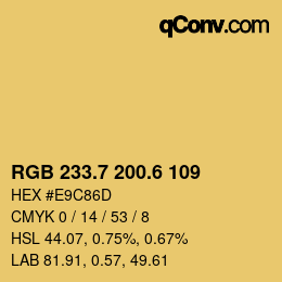 カラーコード: RGB 233.7 200.6 109 | qconv.com