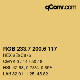 カラーコード: RGB 233.7 200.6 117 | qconv.com
