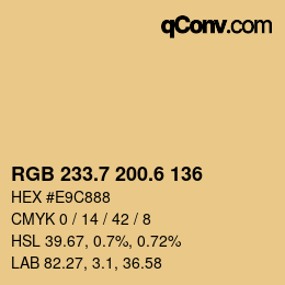 カラーコード: RGB 233.7 200.6 136 | qconv.com
