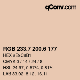 カラーコード: RGB 233.7 200.6 177 | qconv.com