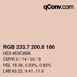 カラーコード: RGB 233.7 200.6 186 | qconv.com