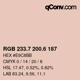カラーコード: RGB 233.7 200.6 187 | qconv.com
