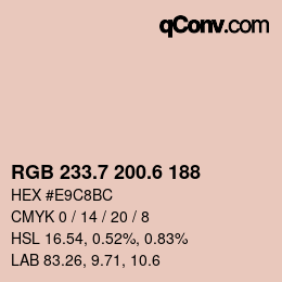 カラーコード: RGB 233.7 200.6 188 | qconv.com