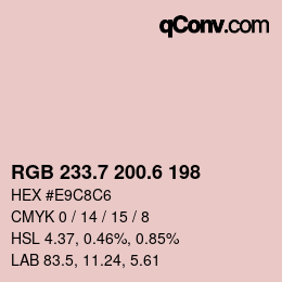 カラーコード: RGB 233.7 200.6 198 | qconv.com