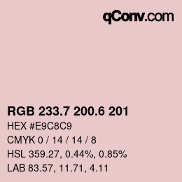 カラーコード: RGB 233.7 200.6 201 | qconv.com