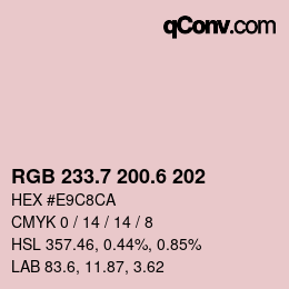 カラーコード: RGB 233.7 200.6 202 | qconv.com