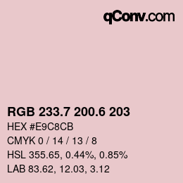 カラーコード: RGB 233.7 200.6 203 | qconv.com
