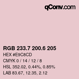 カラーコード: RGB 233.7 200.6 205 | qconv.com