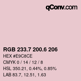 カラーコード: RGB 233.7 200.6 206 | qconv.com