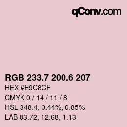 カラーコード: RGB 233.7 200.6 207 | qconv.com