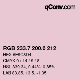 カラーコード: RGB 233.7 200.6 212 | qconv.com