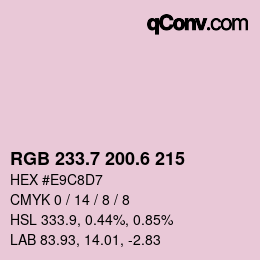 カラーコード: RGB 233.7 200.6 215 | qconv.com