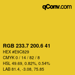 カラーコード: RGB 233.7 200.6 41 | qconv.com