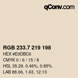 カラーコード: RGB 233.7 219 198 | qconv.com
