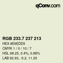 カラーコード: RGB 233.7 237 213 | qconv.com