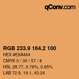 カラーコード: RGB 233.9 164.2 100 | qconv.com