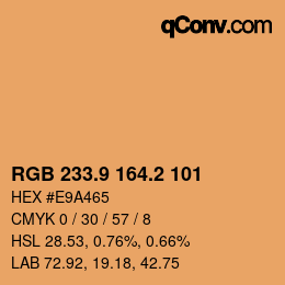 Color code: RGB 233.9 164.2 101 | qconv.com