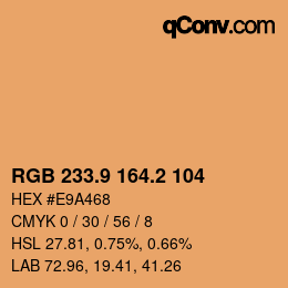 カラーコード: RGB 233.9 164.2 104 | qconv.com