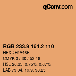 Color code: RGB 233.9 164.2 110 | qconv.com