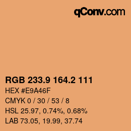 Color code: RGB 233.9 164.2 111 | qconv.com