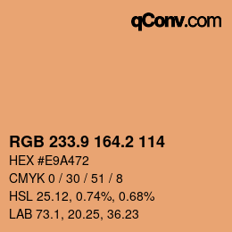 カラーコード: RGB 233.9 164.2 114 | qconv.com