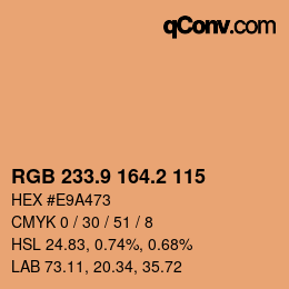 カラーコード: RGB 233.9 164.2 115 | qconv.com