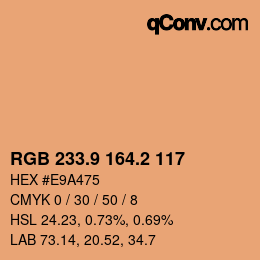 カラーコード: RGB 233.9 164.2 117 | qconv.com