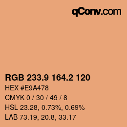 Color code: RGB 233.9 164.2 120 | qconv.com