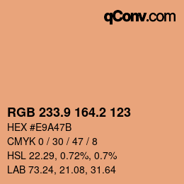 Código de color: RGB 233.9 164.2 123 | qconv.com