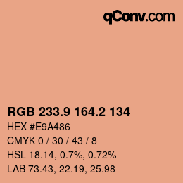 Color code: RGB 233.9 164.2 134 | qconv.com