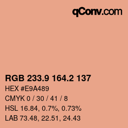 Color code: RGB 233.9 164.2 137 | qconv.com