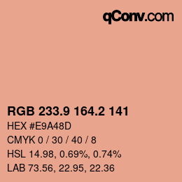 Color code: RGB 233.9 164.2 141 | qconv.com