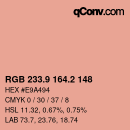 Color code: RGB 233.9 164.2 148 | qconv.com