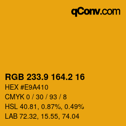 カラーコード: RGB 233.9 164.2 16 | qconv.com