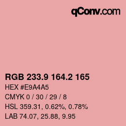 カラーコード: RGB 233.9 164.2 165 | qconv.com