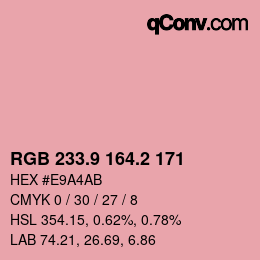 Color code: RGB 233.9 164.2 171 | qconv.com