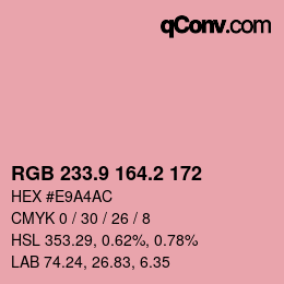 Color code: RGB 233.9 164.2 172 | qconv.com