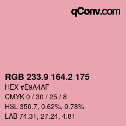 カラーコード: RGB 233.9 164.2 175 | qconv.com