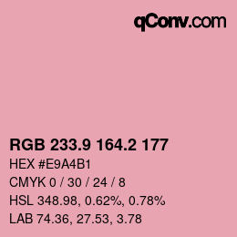 Color code: RGB 233.9 164.2 177 | qconv.com