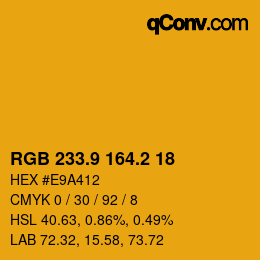カラーコード: RGB 233.9 164.2 18 | qconv.com