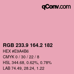 Color code: RGB 233.9 164.2 182 | qconv.com