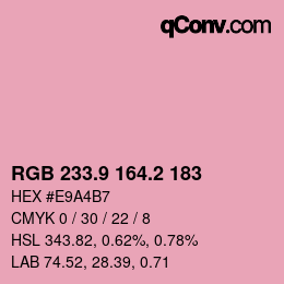 カラーコード: RGB 233.9 164.2 183 | qconv.com