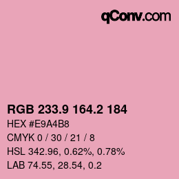 カラーコード: RGB 233.9 164.2 184 | qconv.com