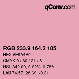 カラーコード: RGB 233.9 164.2 185 | qconv.com